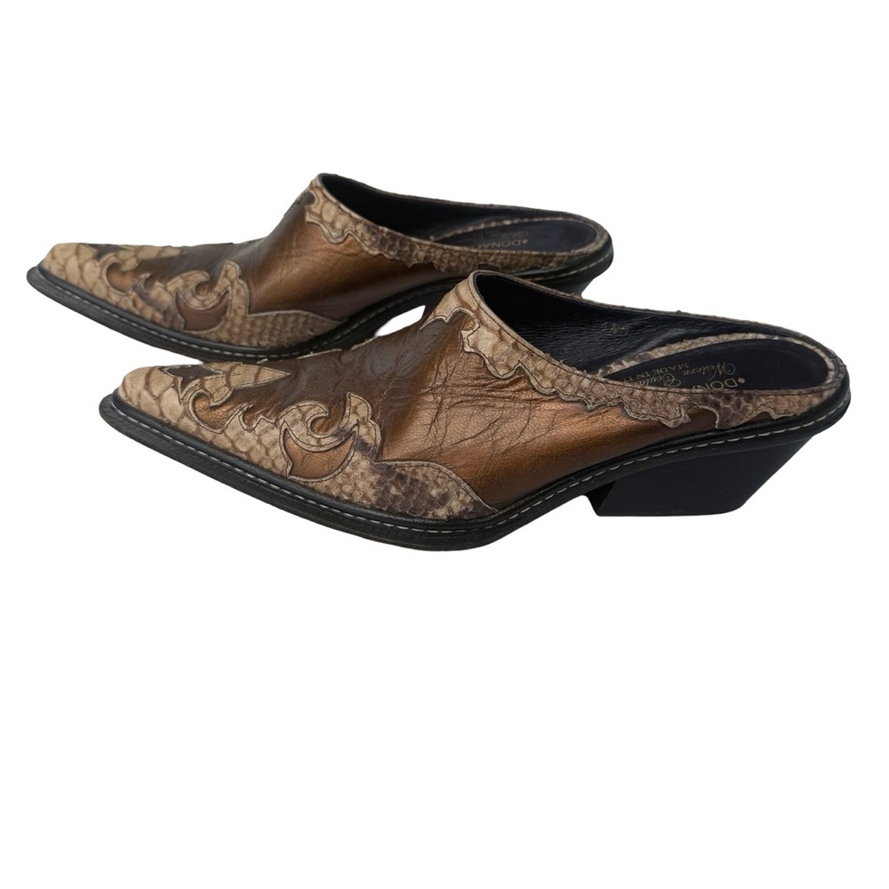 Donald J Pliner Women’s 6.5 Western Tooled Leather Mules - Picture 4 of 15